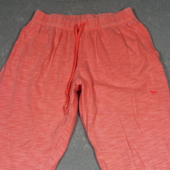 Victoria Secret Pink Lounge Pant Jogger Size Medium Coral Pink Pockets - Picture 2 of 12